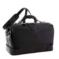 Elegant Doctors Leather Bag in Black